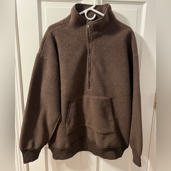 ANTHROPOLOGIE Chocolate Pilcro Half-Zip Pullover Sweatshirt - Picture 9 of 13